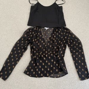 Black/ Gold sheer blouse